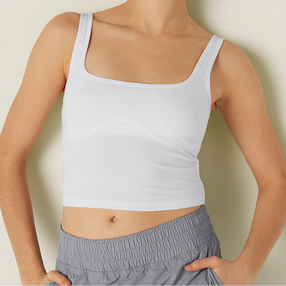 PINK COTTON CONTOUR CROP TANK TOP